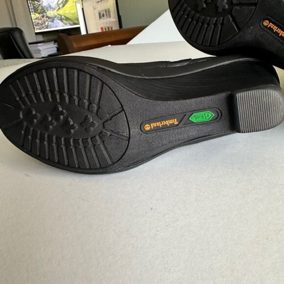 Timberland Stratham Height Mid wedge Black Leather boots, size 9.5W - Picture 8 of 10